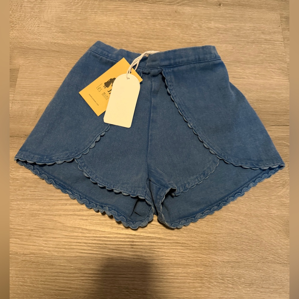 Louise Misha Kids Aysa Scalloped Denim Shorts